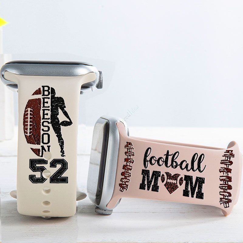Custom Football Mom Watch Band with Name & Number