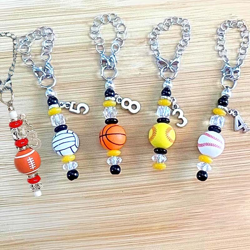 Sports tumbler charm chains Personalized Sports Number