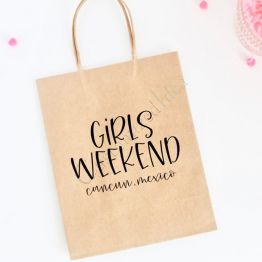 Custom Kraft Paper Gift Bag Girls Weekend Gift Bag
