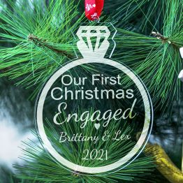 2021 Engagement Christmas Ornaments Personalized