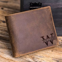Vintage Personalized Leather Wallet