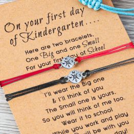 First Day of Kindergartn - Kids Separation Anxiety Mommy/Dad and Kids Compass Bracelet