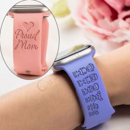 Engraved Watch Band - Stick Figure Family Funny Mom Gifts
