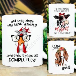 Farm Theme Coffee Mug For Chicken and Cow Lovers