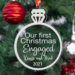Our First Christmas Engaged Ornament Personalized