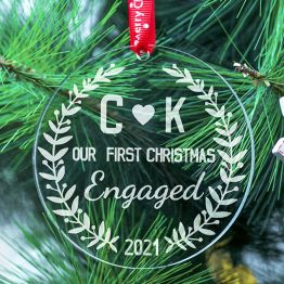 Personalized Engagement Christmas Ornament