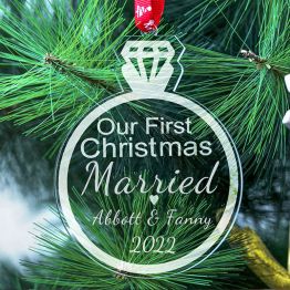  Personalized Mr & Mrs Engagement/Married Christmas Ornament