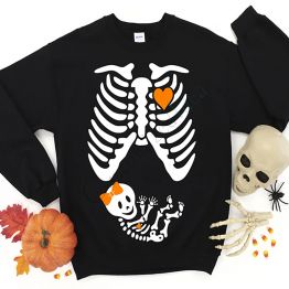 Skeleton Maternity Halloween Long Sleeve T-shirt