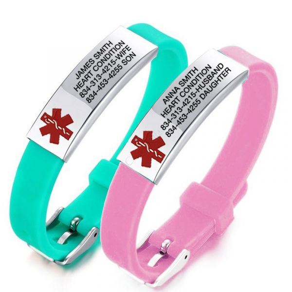 Custom Medical Alert Bracelet 4  Blink Juwele Stainless Steel