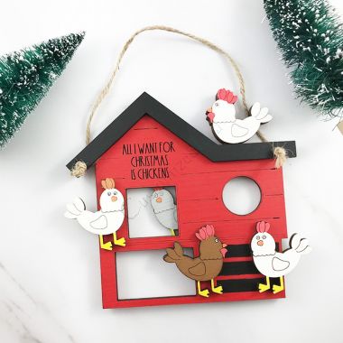 Chicken Coop Ornament Gift For Chicken lovers Crazy Chicken Lady Ornament