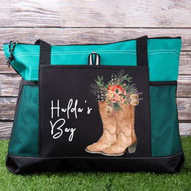 Cowboy Boots Southern Flower Girl Multi-function Tote Bag