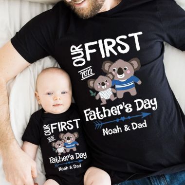 Dad Koala and a cute little baby koala Outfit First Father's Day Gift Set