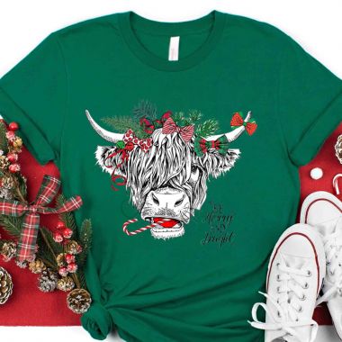 Merry Christmas Heifers Tee, Farmer Cow Animal Lover Shirt