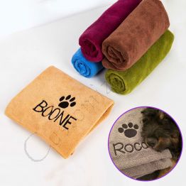 Personalized Paw Print Dog Towel