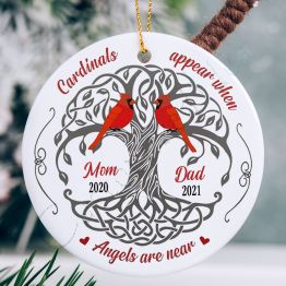 Personalized Angels Are Near Memorial Circle Ornament