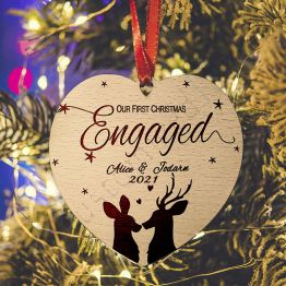 First Christmas for Engagement Personalized Ornaments