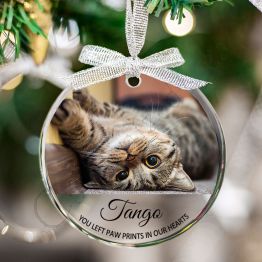 Personalised Christmas Cat Memorial Ornament