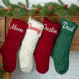 SALE! Personalized Embroidered knit Family Xmas Stocking