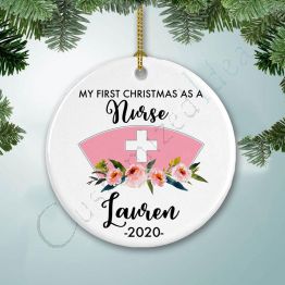 Personalized Nurse First Christmas Ornament