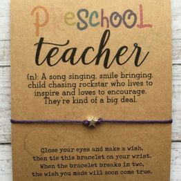 Preschool Teacher Wish Bracelet, Unique Appreciation Gifts for Teachers