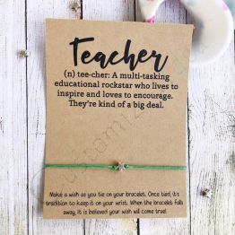 First Day Of School Wish Bracelet Teacher Appreciation Gift 