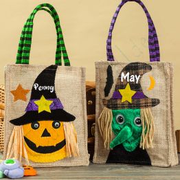 Personalized Halloween Candy Bag, Trick or Treat Tote Halloween Bag for Kids