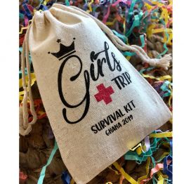 Personalization Girls Trip Survival Kit Bags - Set of 10