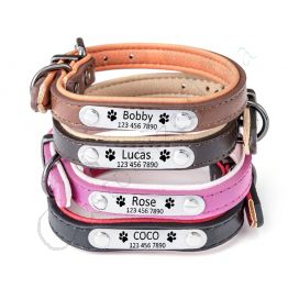 Personalized Leather Dog Collar ( with 2 size )