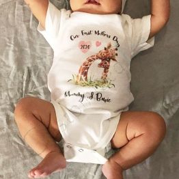 Our First Mothers Day Bodysuit, Cute Personalized Bodysuit