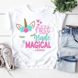 Personalized Super Cute Unicorn Kindergarten Shirt