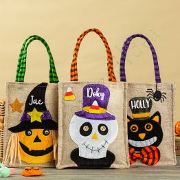 Personalized Halloween Candy Bag, Trick or Treat Tote Halloween Bag for Kids