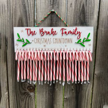 Candy Cane Christmas Countdown |Personalized Christmas Countdown Sign