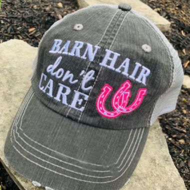 Embroidered Barn Hair Dont Care Ponytail Caps Horses Riding Gifts for Adults & Kids