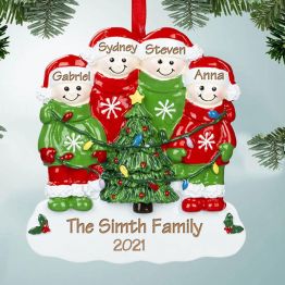 Cheerful Personalized Family Christmas ornament