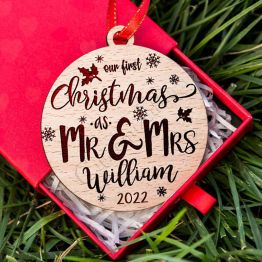 First Christmas as Mr and Mrs Personalized ornament