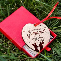 First Christmas for Engagement Personalized Ornaments
