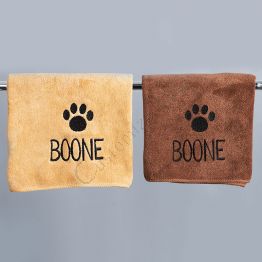 Personalized Paw Print Dog Towel