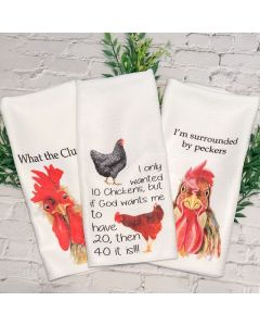 Chicken and Rooster Kitchen Towel - Funny Farm Animal Fans Gift