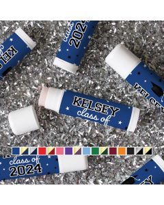 Personalized Graduation Lip Balm Wrapper Sticker Add Name and Year