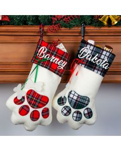 Personalized Paw-shaped Christmas Pet Stocking Family Stockings