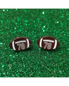 Custom Sport Earrings, Football Earrings With Custom Numbers