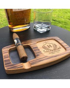 Toasted White Oak Whisky & Cigar Tray/ Groomsmen Gift